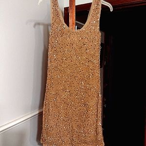 Gold Hawk sequined gold dress